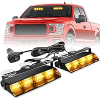 Vista 1 de HLauto 2002L Luces estroboscópicas de emergencia para salpicadero: luces de seguridad ámbar, luces de advertencia intermitentes para parabrisas