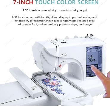 Sewing Machine & Quilting Sewing Machine, Computerized Self-Threading Sewing Machine, 132 Built-in Stitching, Extension Table, 7 LCD Touch Screen Automatic Embroidery Machine