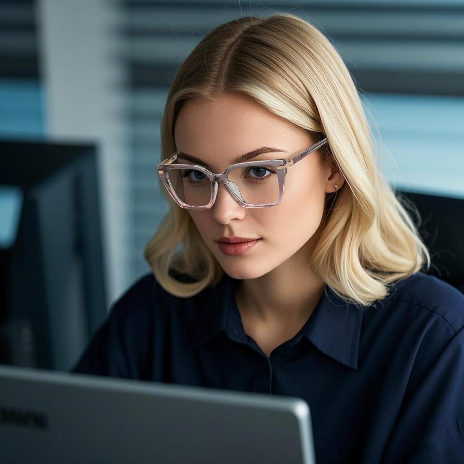 MORESHINE Fashion Oversized Square Blue Light Glasses for Women Anti Fatigue Prevent Headache Computer Eyeglasses Frames - Image 2