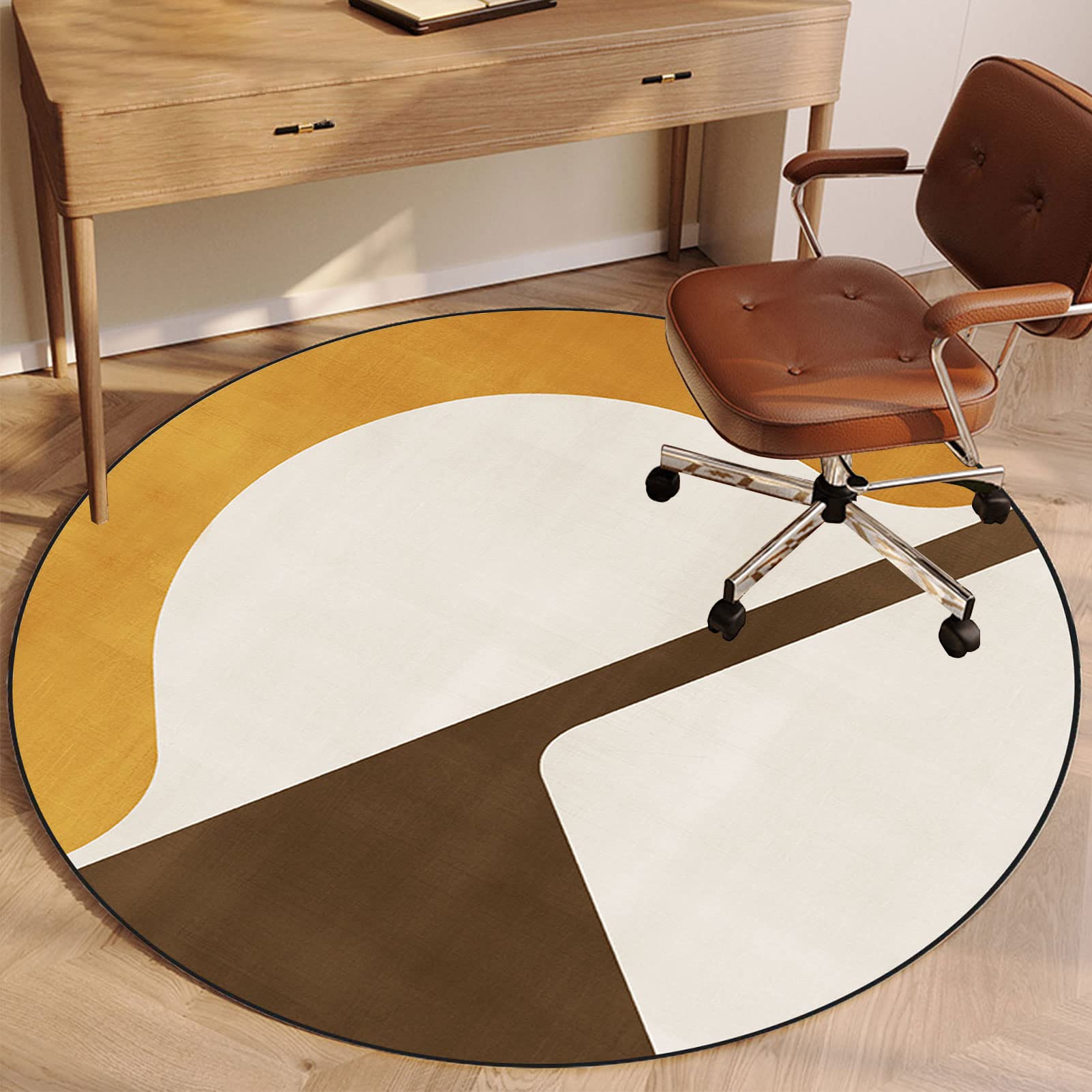 EYZO Chair Mat Round 100 cm - Office Chair Mat For Carpet And Hardwood Floor Gaming Chair Mat - Floor Protector Mat Carpet Protector Chair Mat - Decorate Office, Living Room, Bedroom, Gaming Room