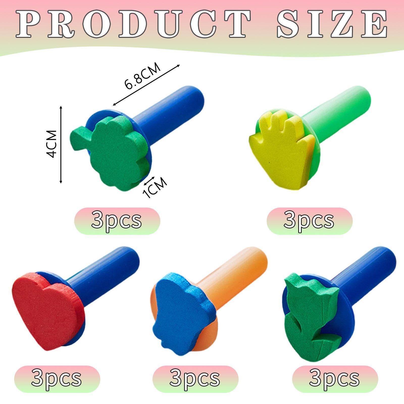 MEMOFYND 15 Pieces Sponge Stamps, Children'S Stamps, Children'S Painting Tools, Children'S Toys, Creative Stamps - Image 2