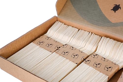 Miniatura 3 de WAHI HAWAII - Juego de cubiertos de bambú de 100 piezas, desechables, 100% compostables, ecológicos, biodegradables, similares a la madera, natural