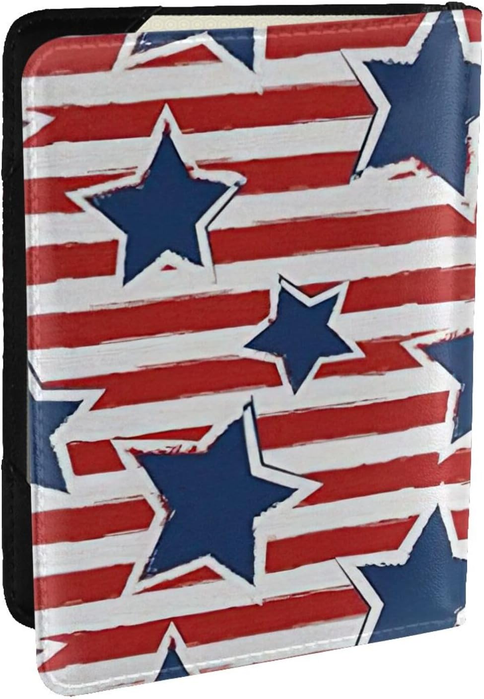 Red White Star Stripe Flag Print Passport Holder, Cute Passport Cover, Travel Wallet With Credit Card Slots Passport Wallet Waterproof Documents Organizer