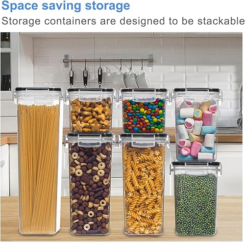 Miniatura 5 de TINGFENG Contenedores herméticos de almacenamiento de alimentos con tapas contenedores de plástico sin BPA con tapas juegos de contenedores de