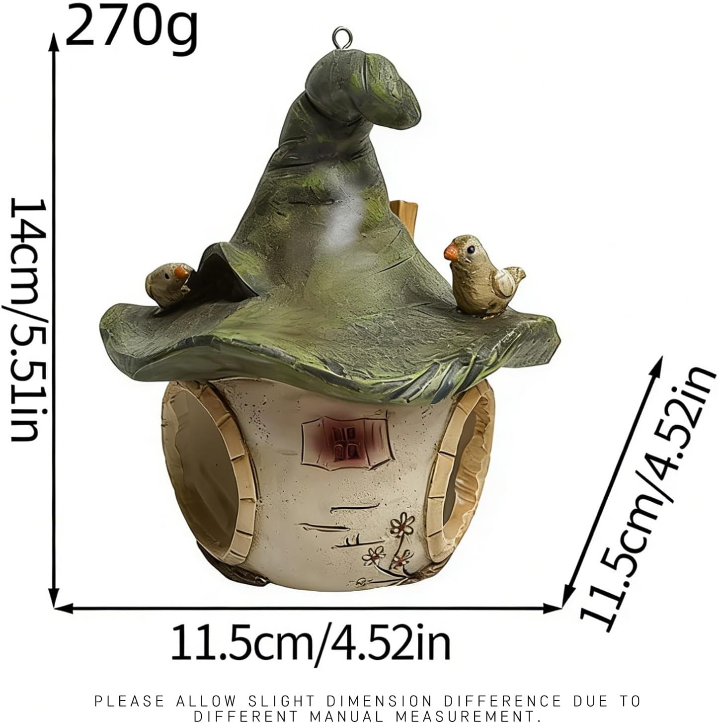 Outdoor Hat-Shaped Hanging Birdhouse, Suitable for Small Birds to Nest and Garden Decoration
