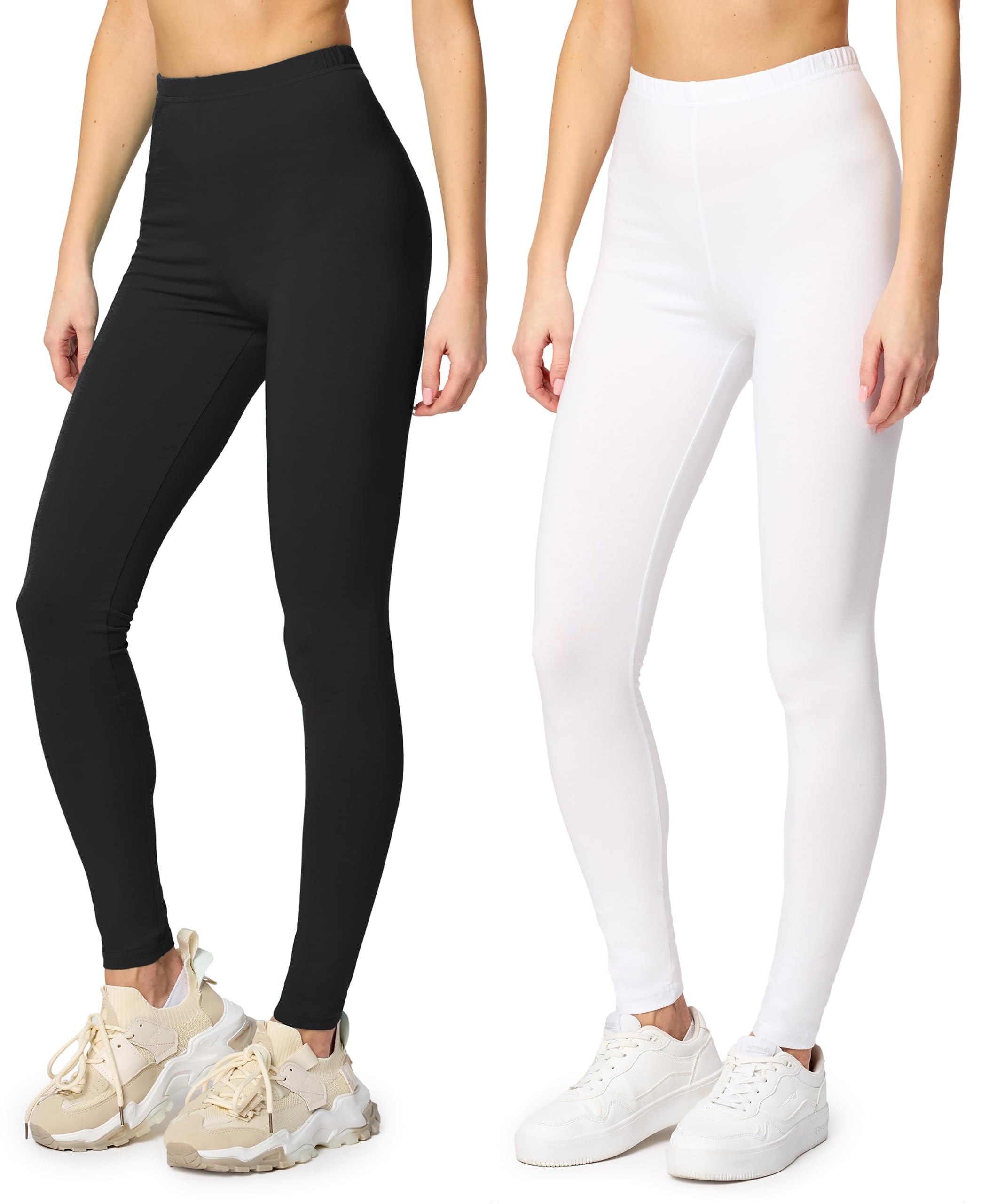 Merry Style Damen Leggings Baumwolle für das ganze Jahr Bequeme Leggings Blickdicht Damen Ideal für Yoga Sport Gym und Freizeit MS10-198