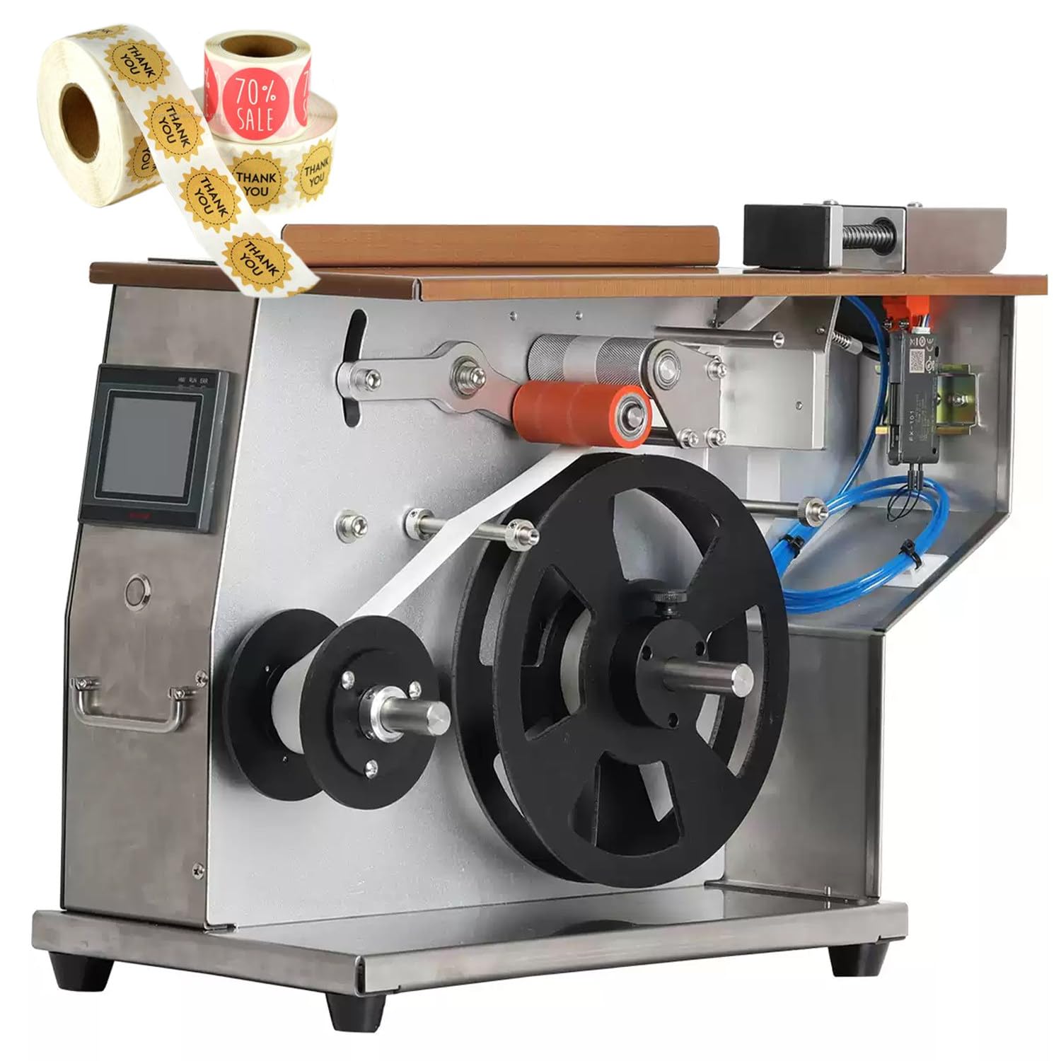YXZQLOZ Fully Automatic Box Sealing Label Applicator Machine with Photosensitive Sensor,For Precise Labeling on Cosmetic,Pharmaceutical,Food Packages