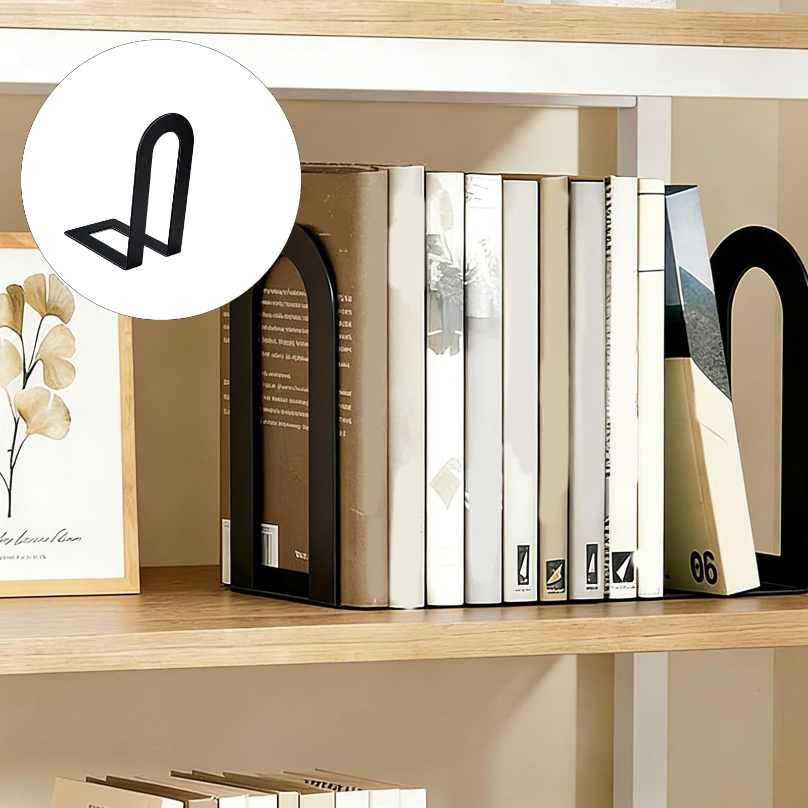6 robuste Metall Buchstützen für Lesetisch und Arbeitsbereich in elegantem Schwarz Gold Weiß Grau, platzsparende Buch Organizer