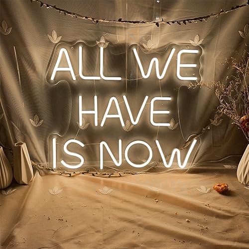 Miniatura 6 de Letrero de neón personalizable con texto en inglés All We Have Is Now para decoración de pared del hogar, letreros de luz LED de neón, grandes para