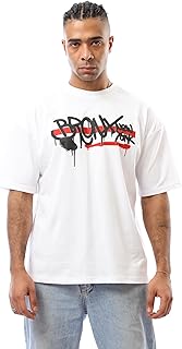 Ravin Mens Elbow Sleeves Printed Regular White Tee Modern