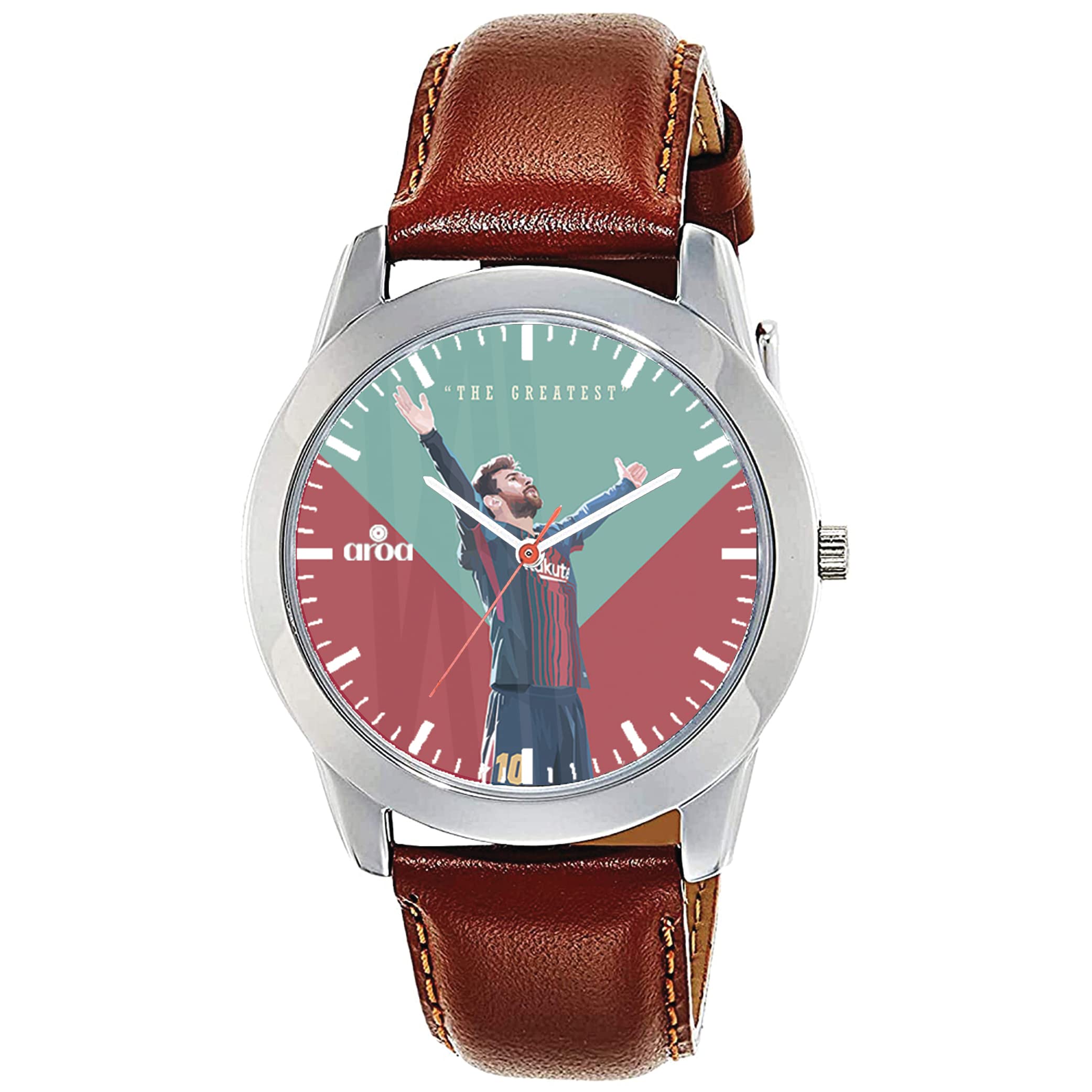 AROA Watch New Watch for Lionel Messi The Greatest Steel Metal Type Analog Brown Strap Watch Green Dial for Men Stylish Watch for Boys (B0BZHQRY4S) Amazon Price History, Amazon Price Tracker