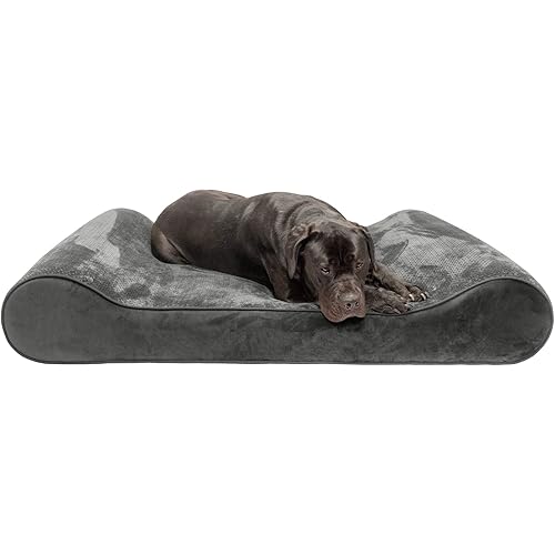 Furhaven Giant Memory Foam Dog Bed Minky Plush & Velvet Luxe Lounger w/ Removable Washable Cover - Gray, Giant (XXX-Large)