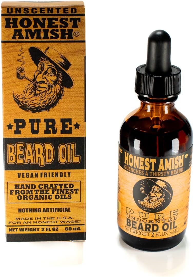 Honest Amish - Pure Beard Oil - 2 Ounce - Fragrance Free