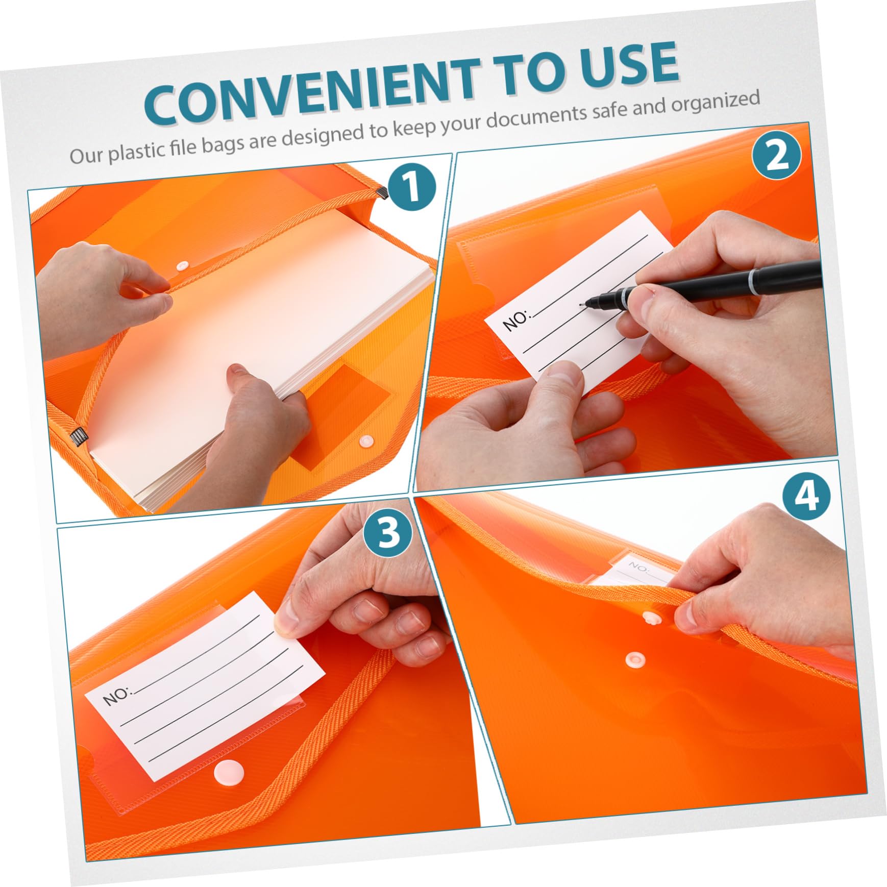 7 Pezzi Sacchetto di plastica a bottone cartella file trasparente busta trasparente per cancelleria custodia per file a bottone Organizzatore di documenti buste di plastica pp