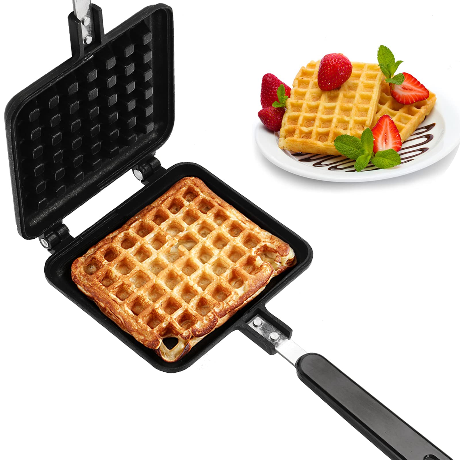 Máquina para hacer gofres, sartén belga antiadherente para sándwiches 3