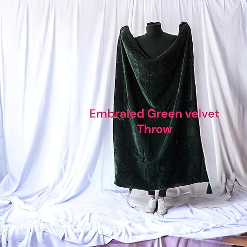 Miniatura 3 de Sophia-Art Manta de terciopelo triturado de lujo con borlas, para sofá o cama, manta suave, bohemia y cálida, acogedora y ligera para mascotas (50 x