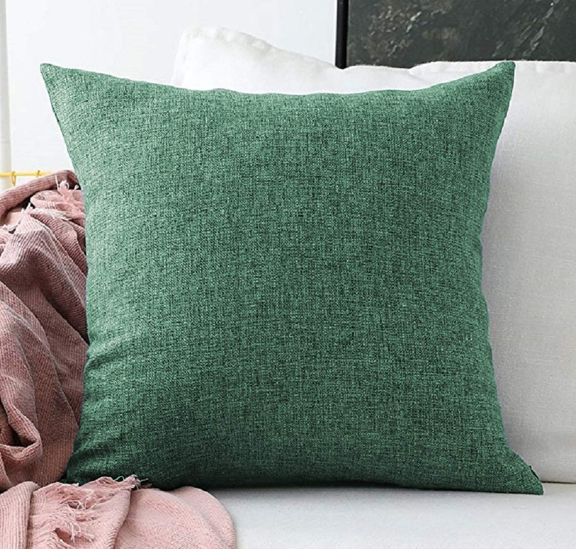 Khooti Jute Cushion Cover | 22x22| Green | Set of 1 | Throw Pillow Cover for Couches, Chairs, Sofas, Beds, Coffee Tables, Living Rooms, Bedrooms, Modern Boho Design