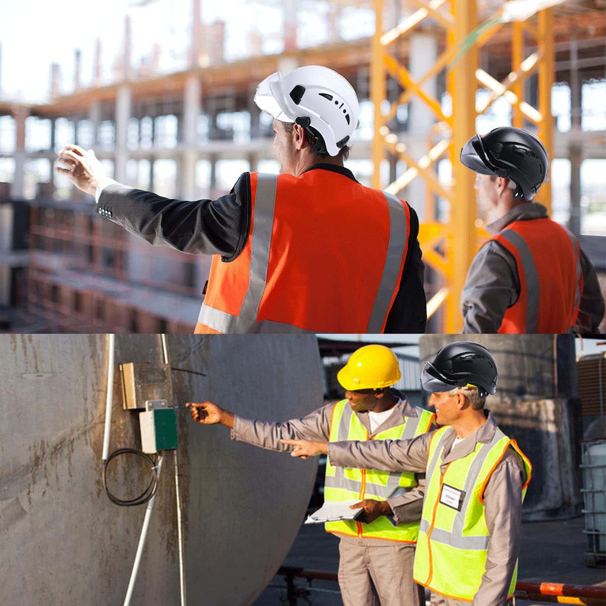 Cascos De Construccion - Casco protettivo per edilizia, con visiera regolabile a 6 punti, attacco ANSI Z89.1, tipo I, classe C, cascos de construccion