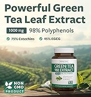 Vista 2 de Extracto de té verde (no modificado genéticamente) 120 cápsulas con EGCG de alta potencia para pérdida de peso y mejora del metabolismo - Píldoras