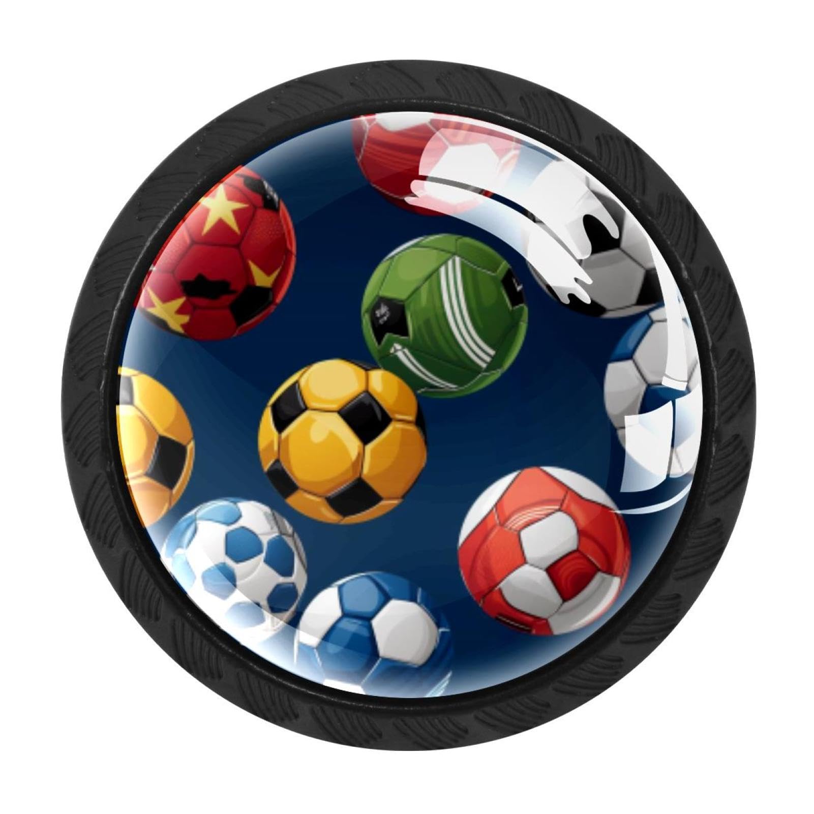 Chenzzzz Multicolored 17 4 Pieces Football Soccer Kitchen Cabinet Knobs Drawer Knobs Dresser Knobs Black Knobs Drawer Pulls Dresser Drawer Handles Knobs For Dresser Drawers