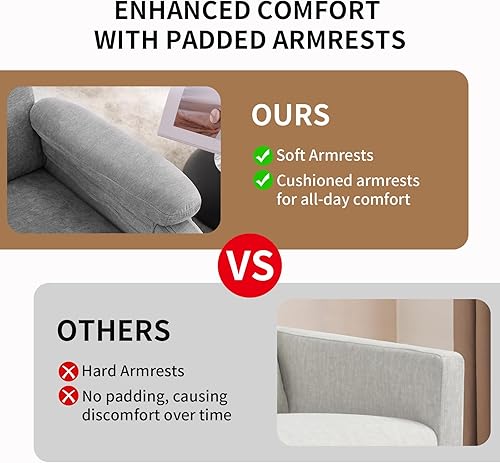 Miniatura 6 de Sillas reclinables, mecedora giratoria para guardería, silla reclinable para adultos, silla reclinable pequeña para sala de estar, reclinable con