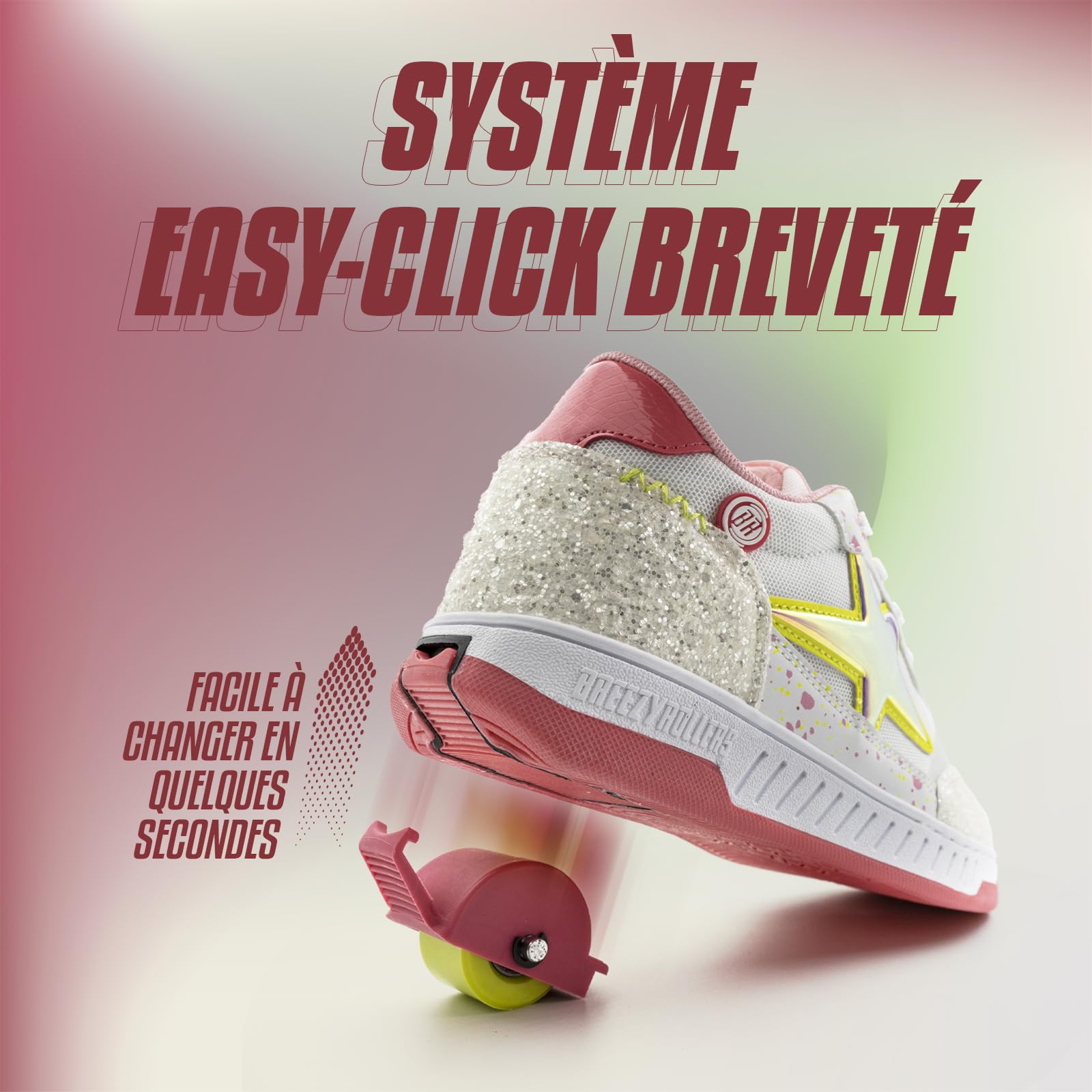 Breezy Rollers Chaussures à roulettes pour Enfants I Rollers-Sneakers I De Chaussures de Rue pour Filles et Garçons à Rollers en Quelques Secondes I Baskets à roulettes