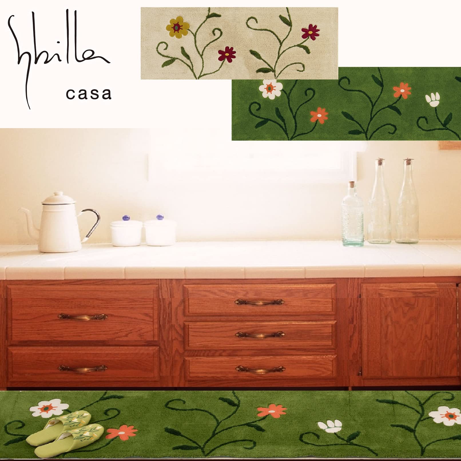 Amazon | sybilla フラワーガーデン インテリアマット キッチンマット