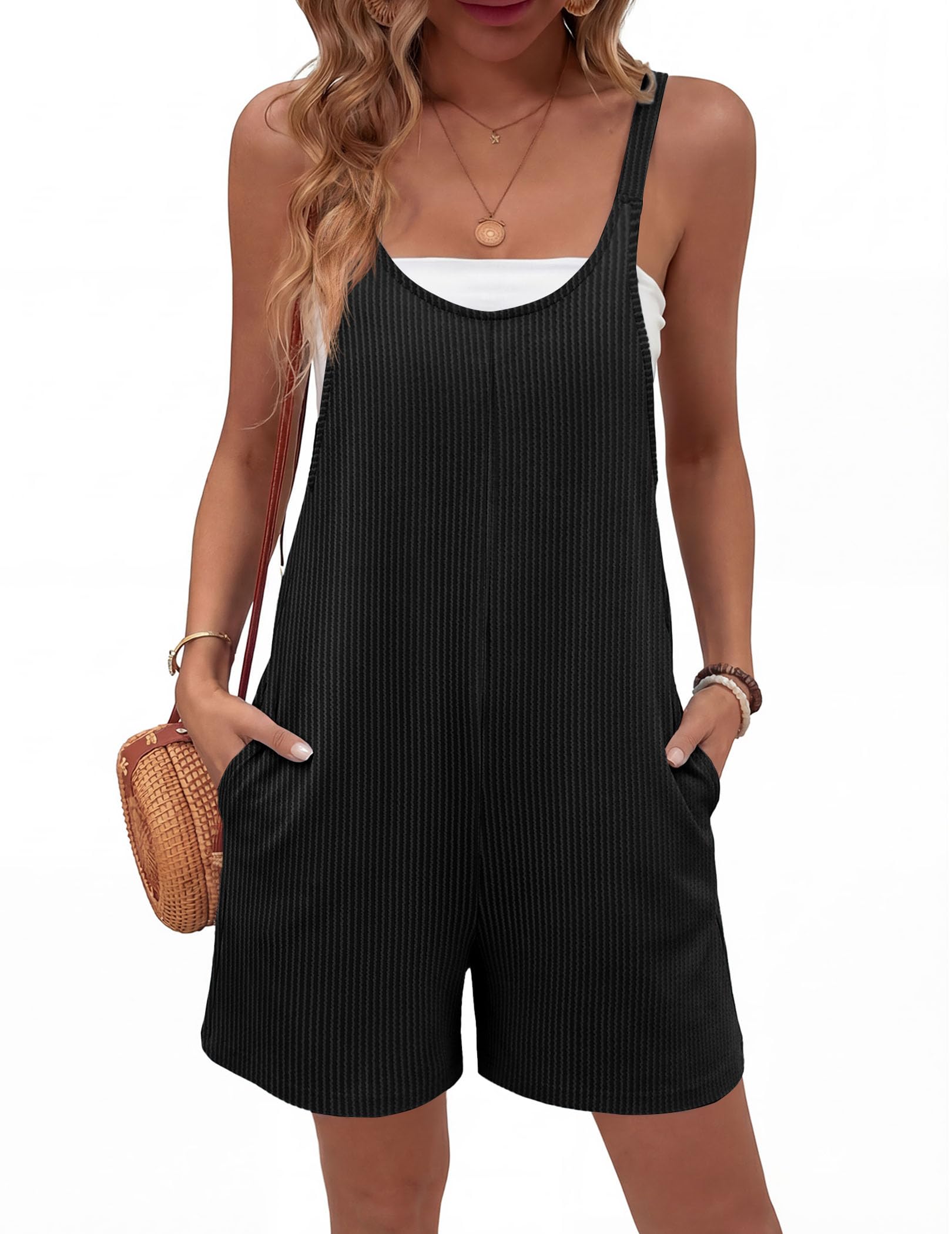 Rompers for Women Casual Loose Sleeveless Jumpsuit Shorts Knit Jumpsuits Summer Holiday Beach Outfits-image-43