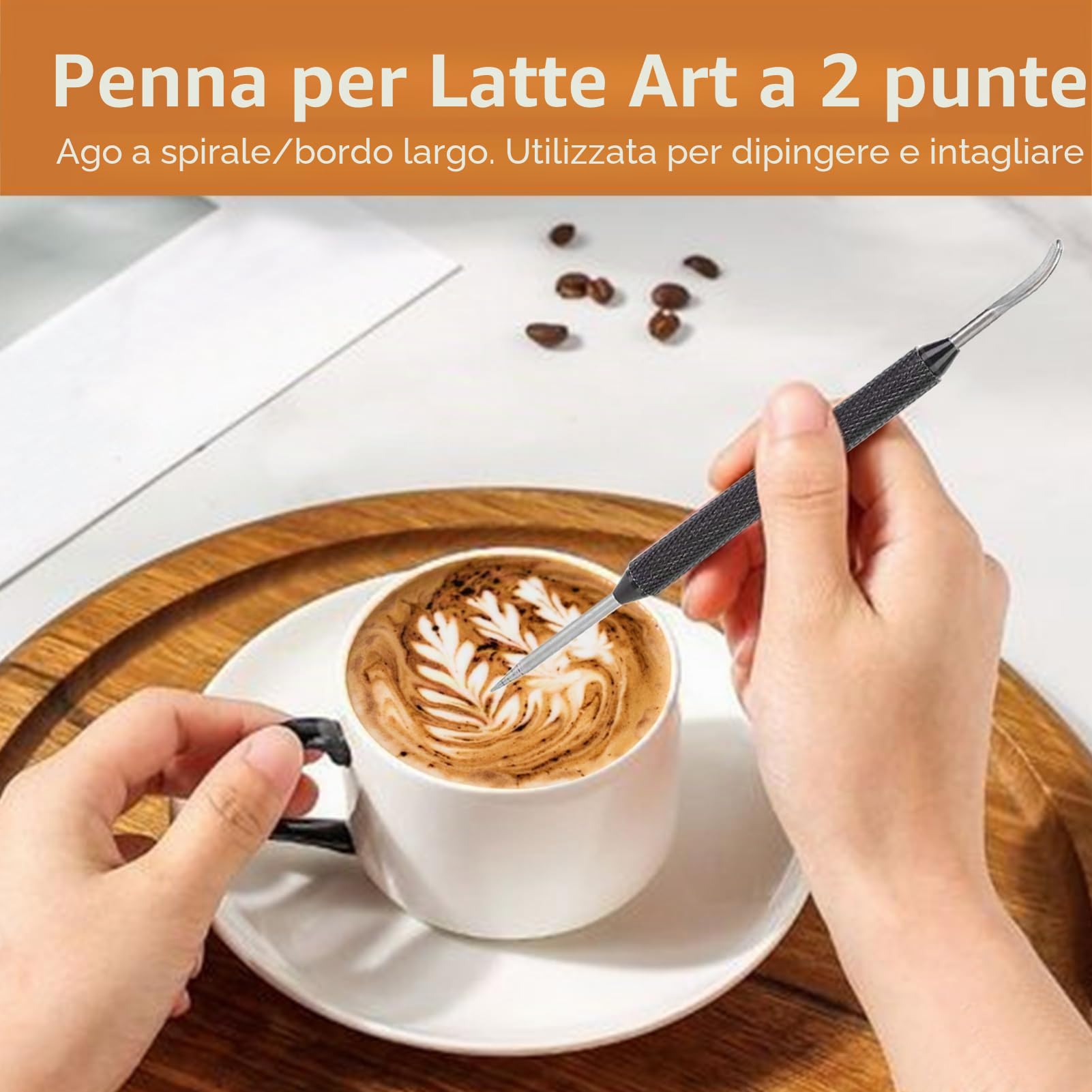 Art Penna per Decorare Il Caffè, Acciaio Inossidabile Latte Art Penna, Cappuccino Latte Art Penna, Strumento Di Arte Caffè Fai Da Te, Barista Cappuccino Espresso Caffè Decorazione