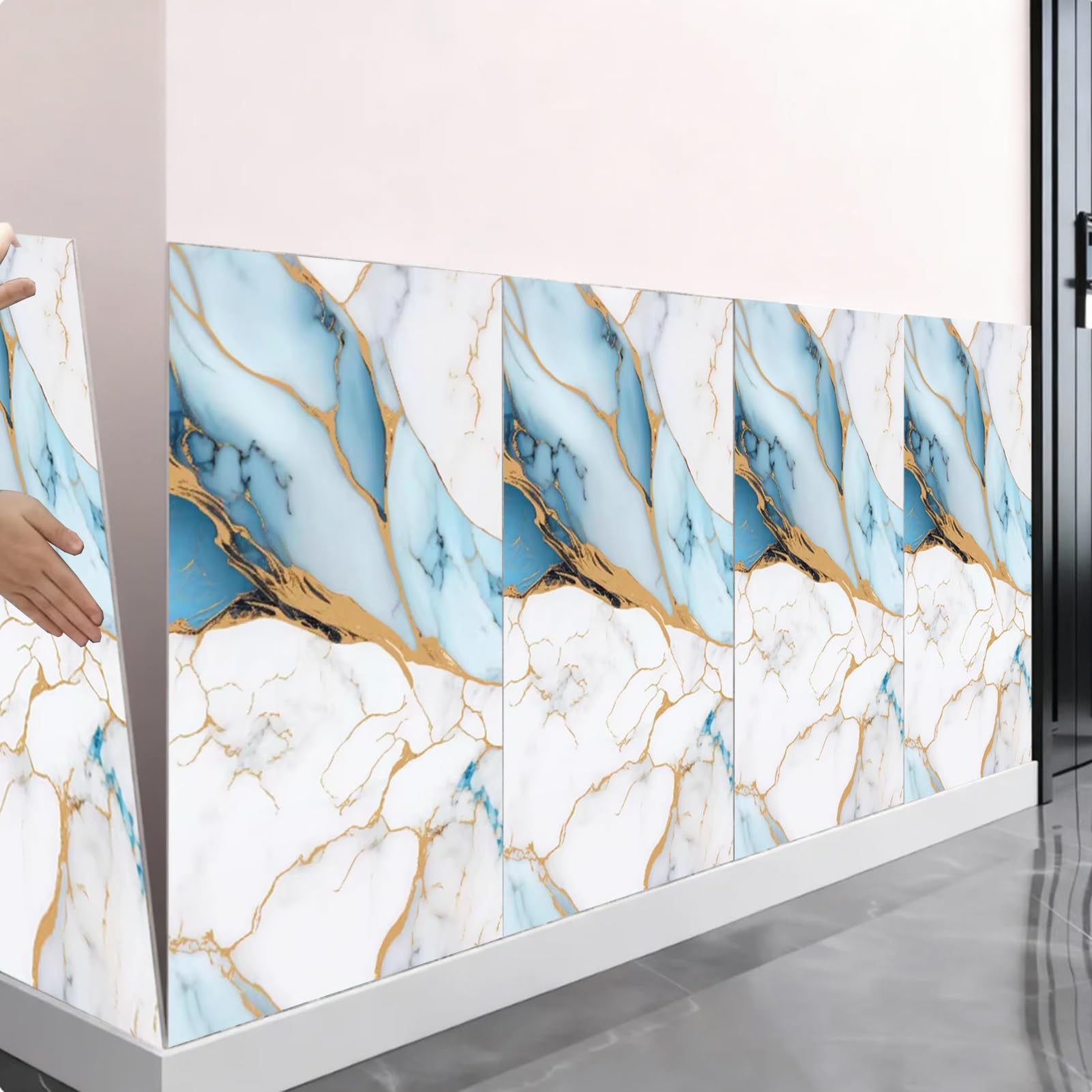 Panel de techo de espuma de PVC imitación mármol autoadhesivo 30x60cm 1