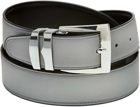『HAMI LEATHER BELT BLACK×SILVER』 Amazon.com: Concitor Men's Belt Reversible Wide Bonded Leather