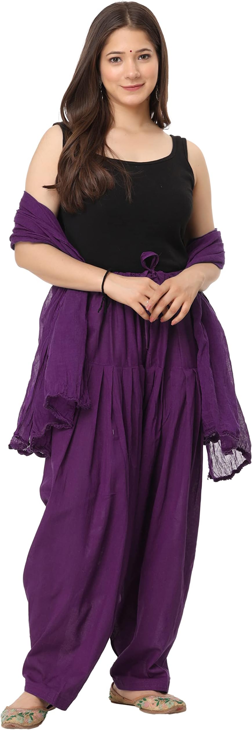 Woman's Plain Cotton SEMI Patiala Salwar with Dupatta|| Free Size || Plain Patiala || SEMI Patiala Pants || Solid Cotton Patiala || Patiyala