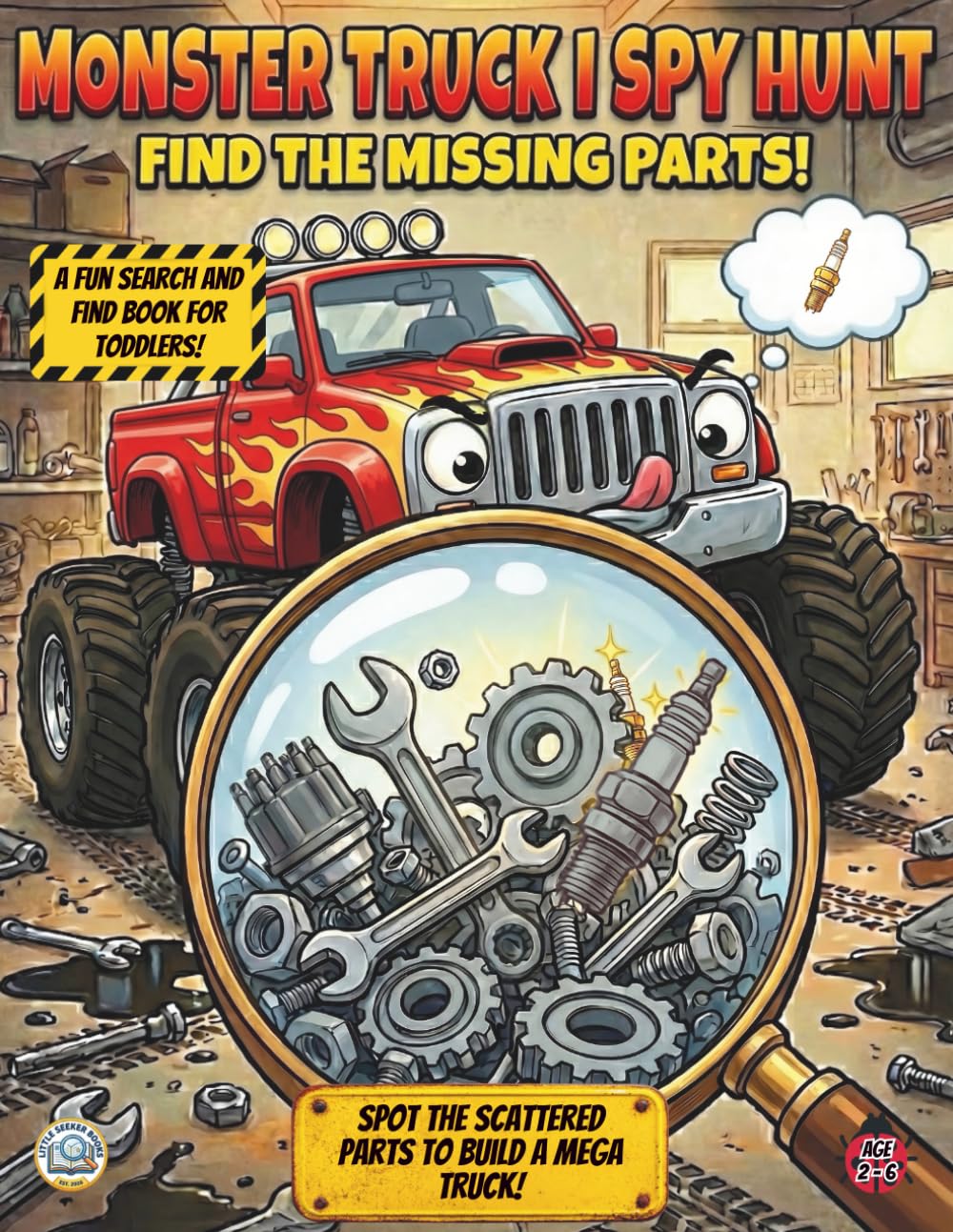 Monster Truck I Spy Hunt: Find the Missing Parts! A Fun Search and Find Book for Toddlers! Spot the Scattered Parts to Build a Mega Truck! (I Spy Books for Toddlers)