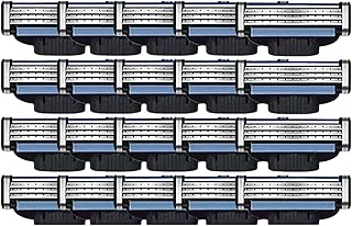 Mens Razor Blades Refills for Mach3, Razor Blades for Men, Manual Razors Precision Cut Stainless Steel Blades with Dual Lubrication, Lubrastrip for a More Comfortable Shave