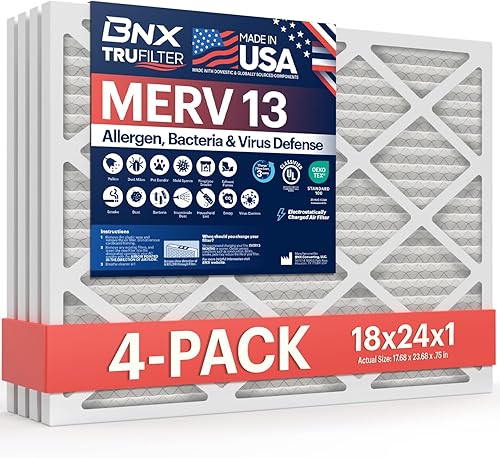 Miniatura 118 de BNX TruFilter - Filtro de aire 14 x 25 x 1 MERV 8, electrostático plisado para defensa contra polvo y mascotas, para aire acondicionado, HVAC