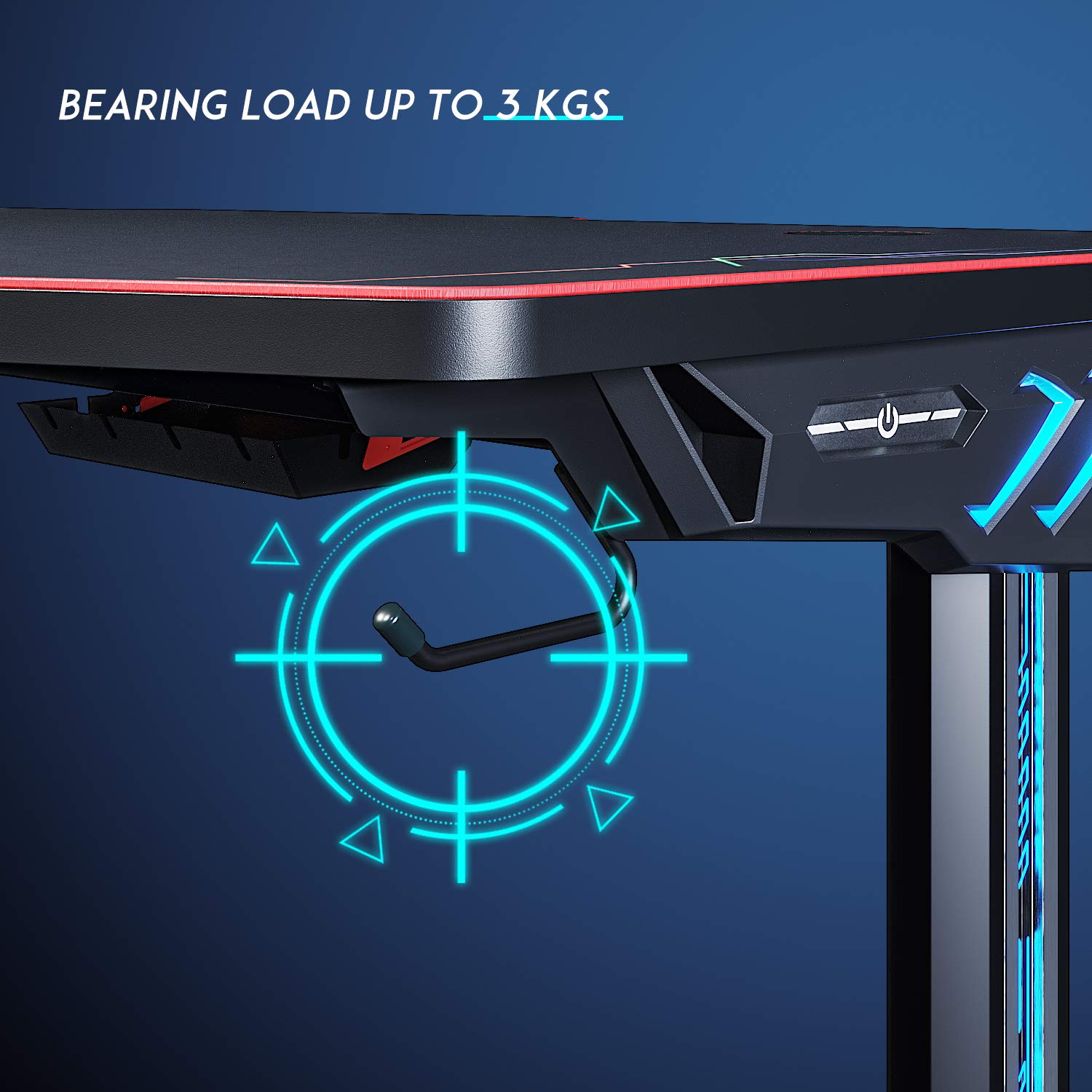 ELEGANT Gaming Desks for pc with Lights 140x60cm Office PC Computer