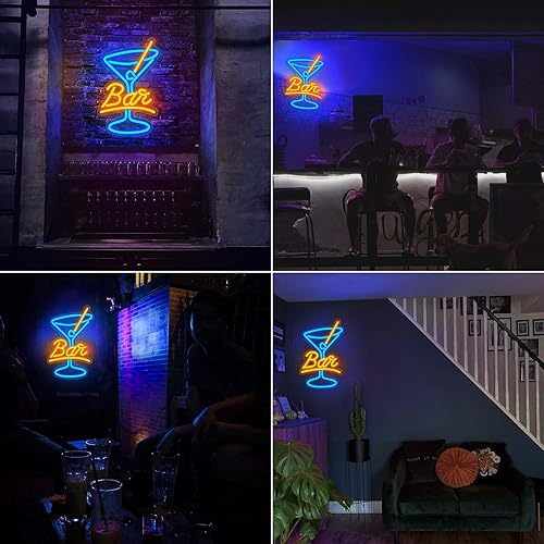 Miniatura 6 de EXOOHOUO Letrero de neón  Luces de barra de neón de 12.9 × 7.9 pulgadas para el hogar, bar, decoración de pared, regalos alimentados por USB, para