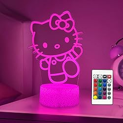 AIHYING Cat Night Light Cute Night Light - Anime Charater 16 Color Change Decor Kitty Lamp with Remote, Dim, Timer,Kids Gifts for Christmas Birthday,Nursery Baby