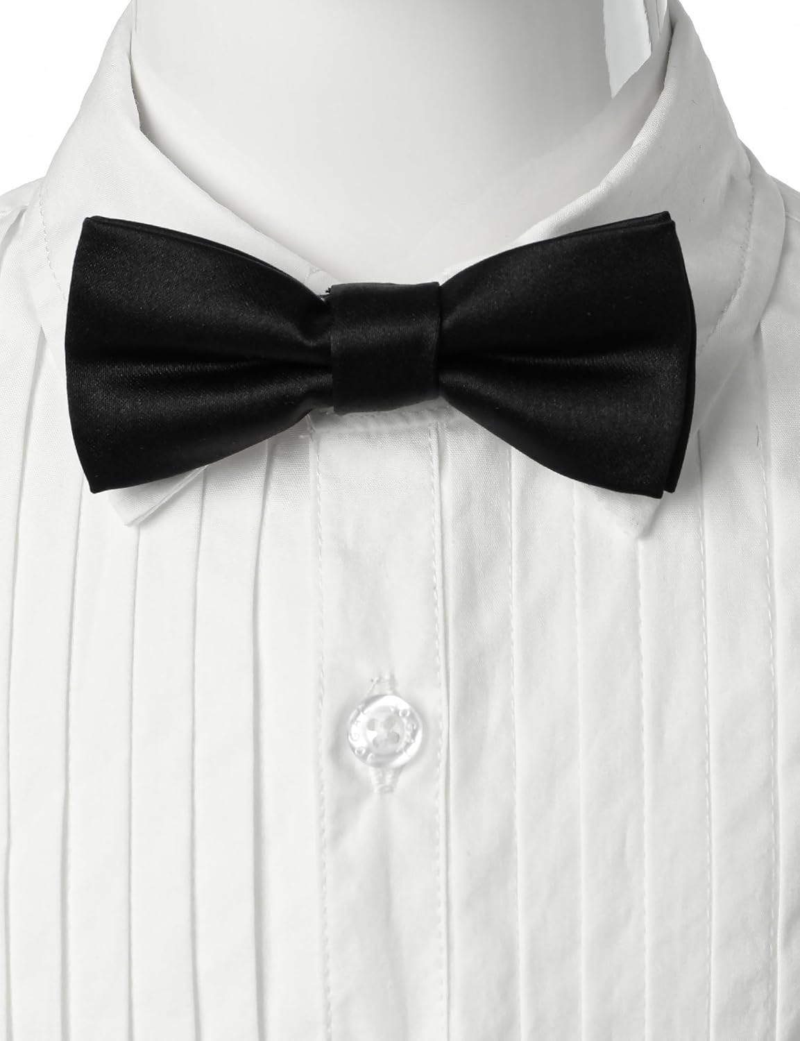 JOGAL Boys Dress Shirts Kids Pleated Tuxedo Shirt with Bow Tie for 6-14 Years Old Boys Button Down Shirt - Image 3