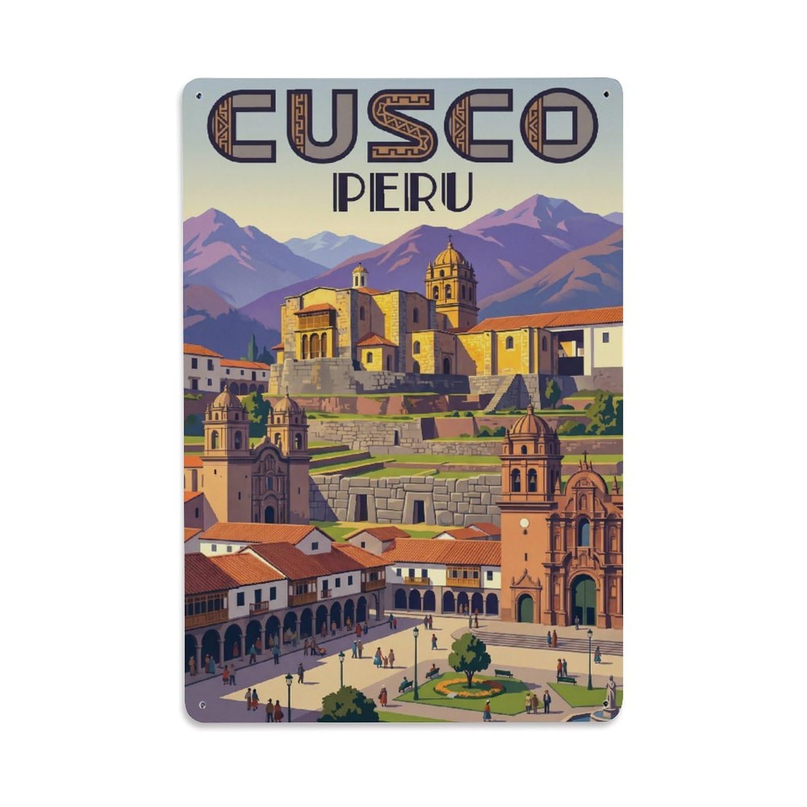 Travel Retro Peru Cusco Metal Tin Sign