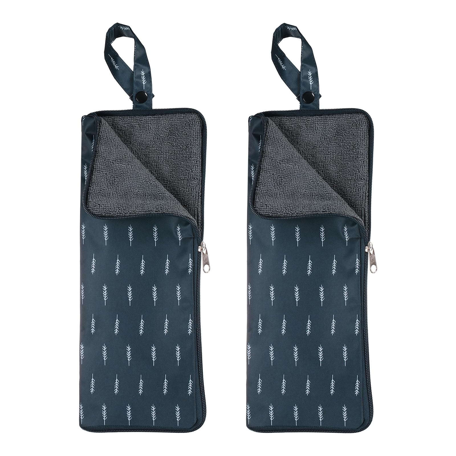 Sac pour parapluie mouillé sourcing map en microfibre absorbante bleu lot de 2