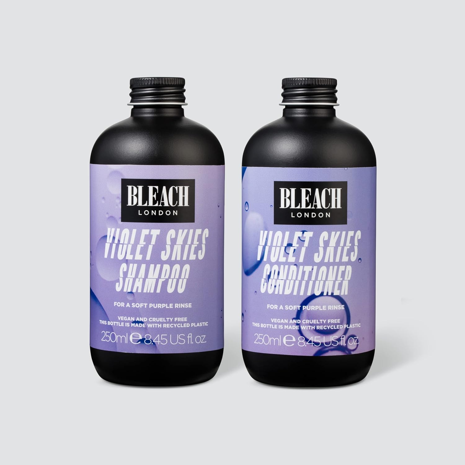 Bleach London Violet Skies SHAMPOO x 250ml & Violet Skies CONDITIONER x 250ml Amazon.co.uk Beauty