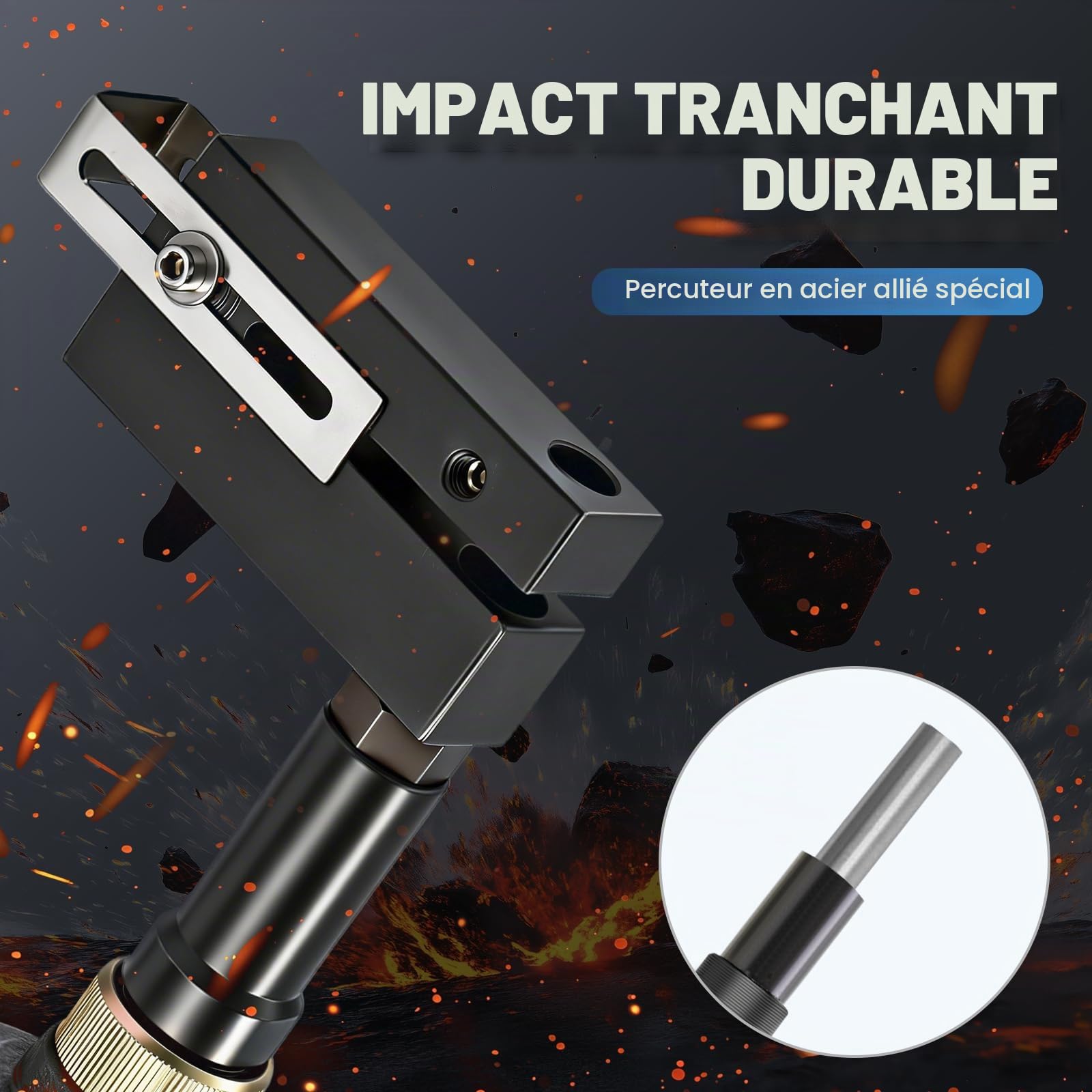 NEWTRY Perforatrice pneumatique industrielle de 8 mm, outil de poinçonnage à bride en métal profond, poinçonneuse manuelle (taille du trou, 8 mm)