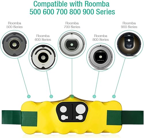 Vista 2 de FirstPower 5.0Ah 14.4V Compatible con batería de repuesto para Roomba R3 500 600 700 800 900 Series 510 530 531 532 535 536 540 550 552 560 570 580