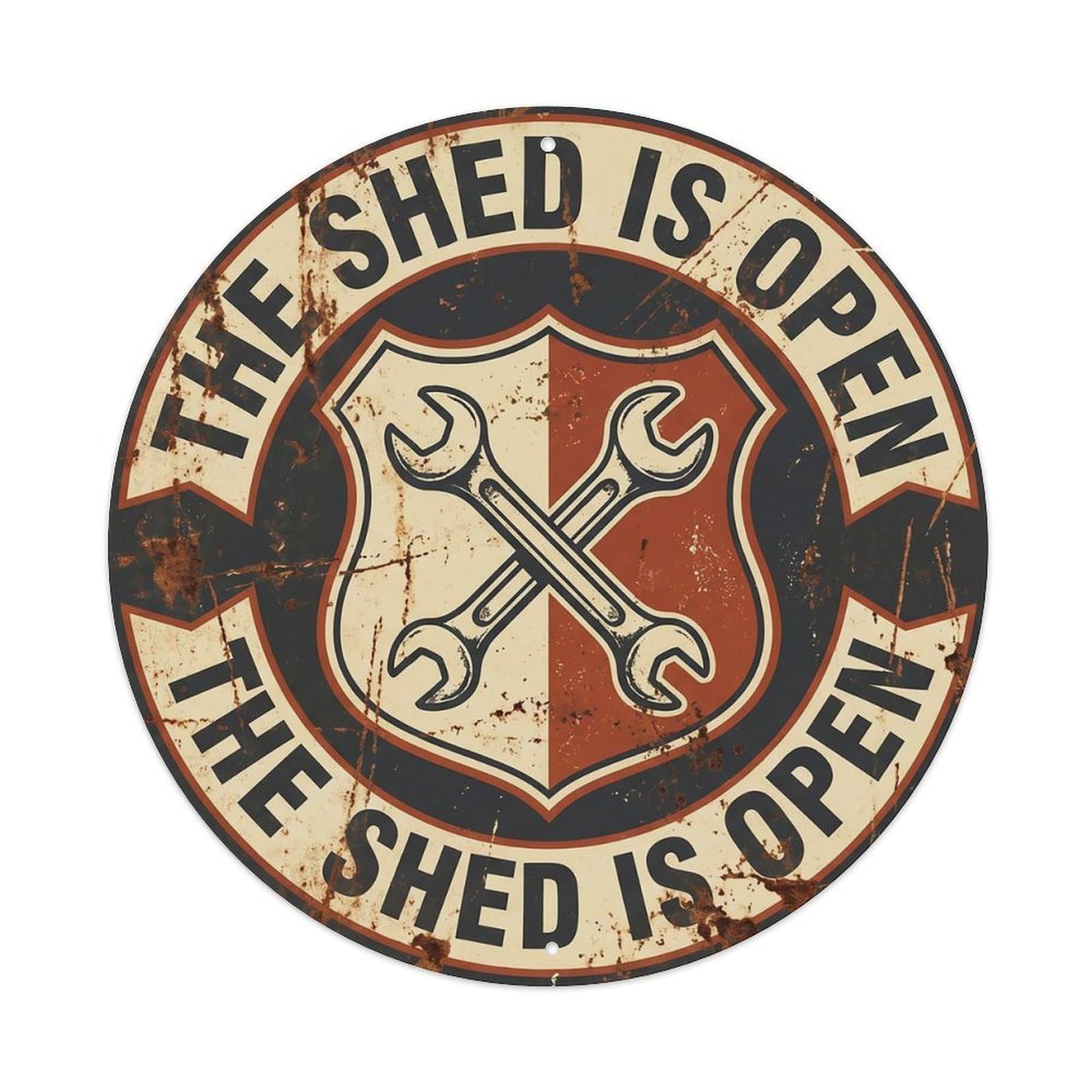 Shed Open Toolbox Workshop Tools Welcome Metal Tin Sign