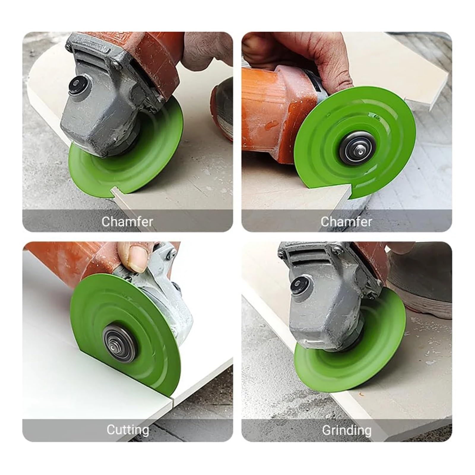Disco de amolado para losas de roca, Losa de roca diamante verde 115 mm, disco corte for moler, azulejo porcelana mármol cerámico, 4 Uds