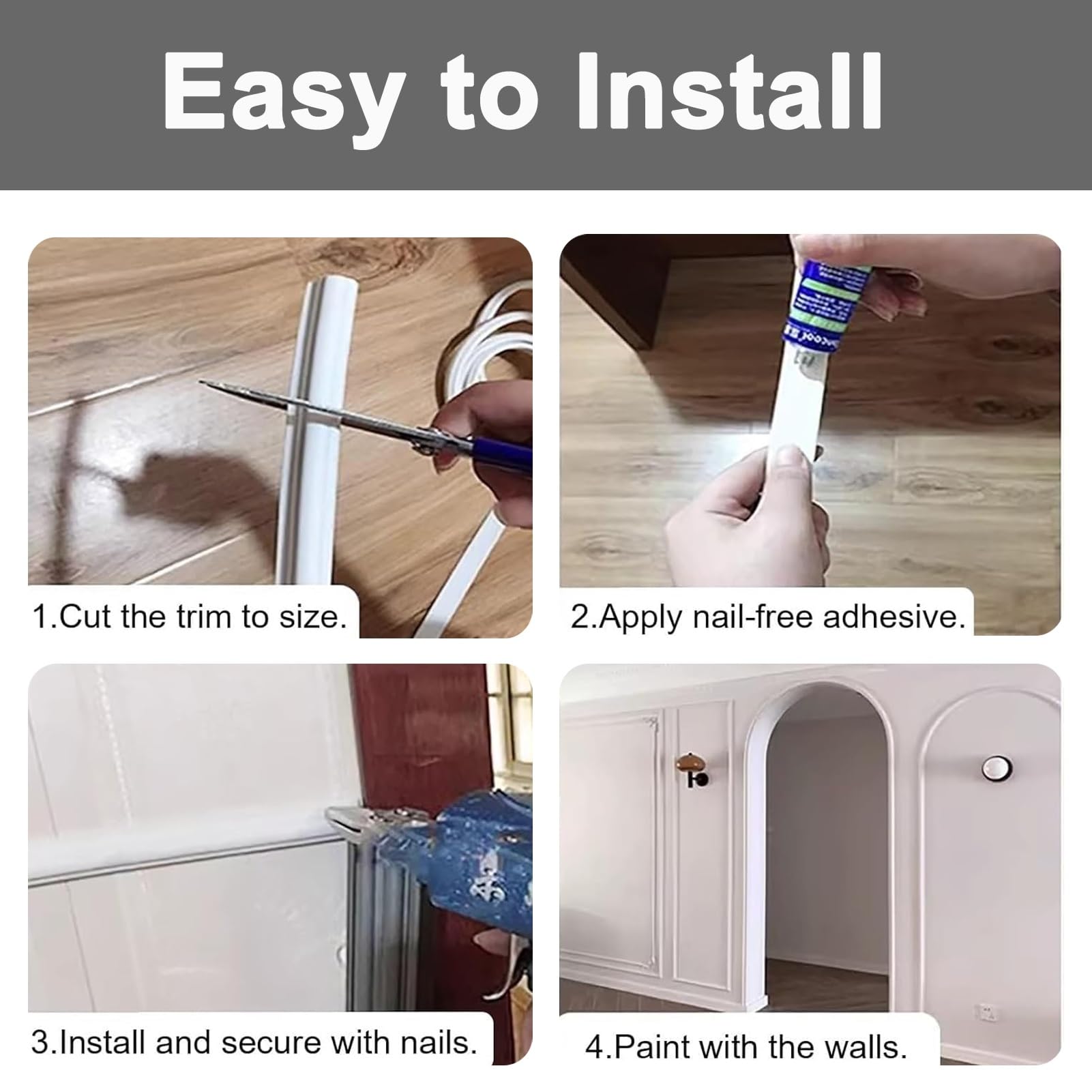 Kit de arco de moldura de pared de PVC