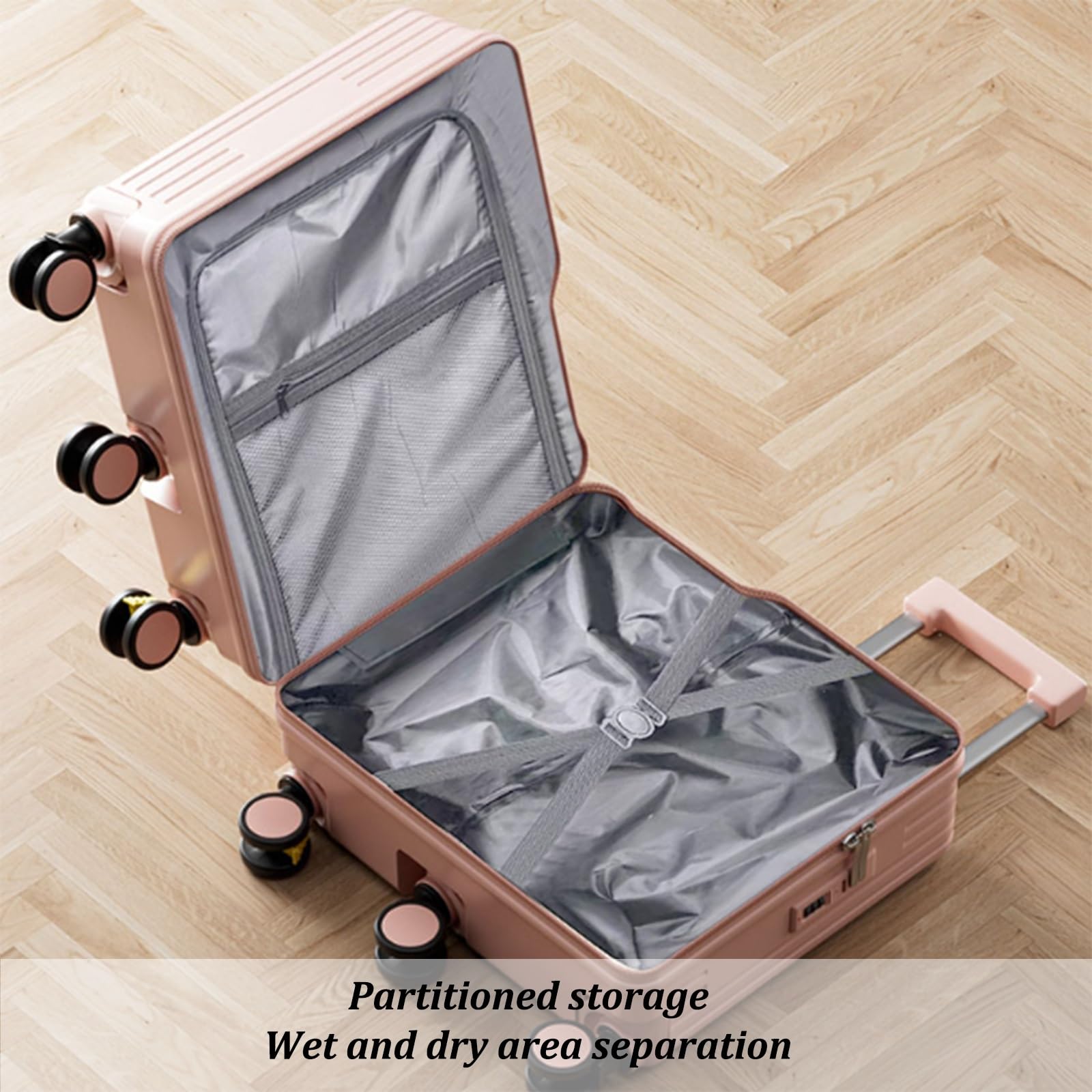 Maleta de Viaje de 20", Maleta rígida, Maleta con Ruedas y Cerradura de combinación, Maleta de Viaje.(Black)