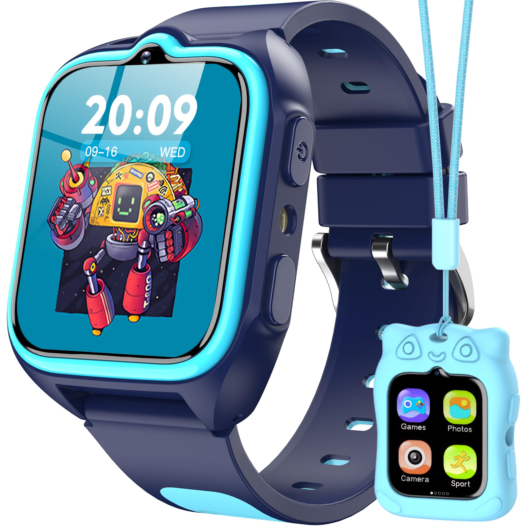 Blackview Smartwatch per Bambini, 1.75 inch TFT Smartwatch 30 Giochi, Sveglia, Fotocamera Touch HD, Video, Lettore Musicale, Contapassi, Torcia, Smartwatch per Bambini con Schermo Touch per Bambini