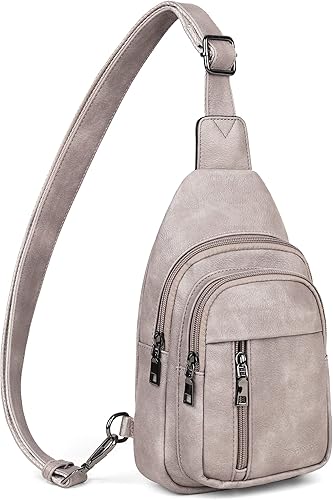 MASINTOR Bolso bandolera para mujer - Riñonera cruzada con cuero vegano - Mochila ajustable para viajes